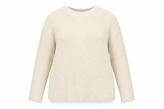 Jasper Conran Women Beige Cotton Knit Crew Neck Pullover Jumper Size 18