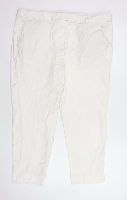 Marks and Spencer Women’s Ivory Chino Trousers Size 18 Regular