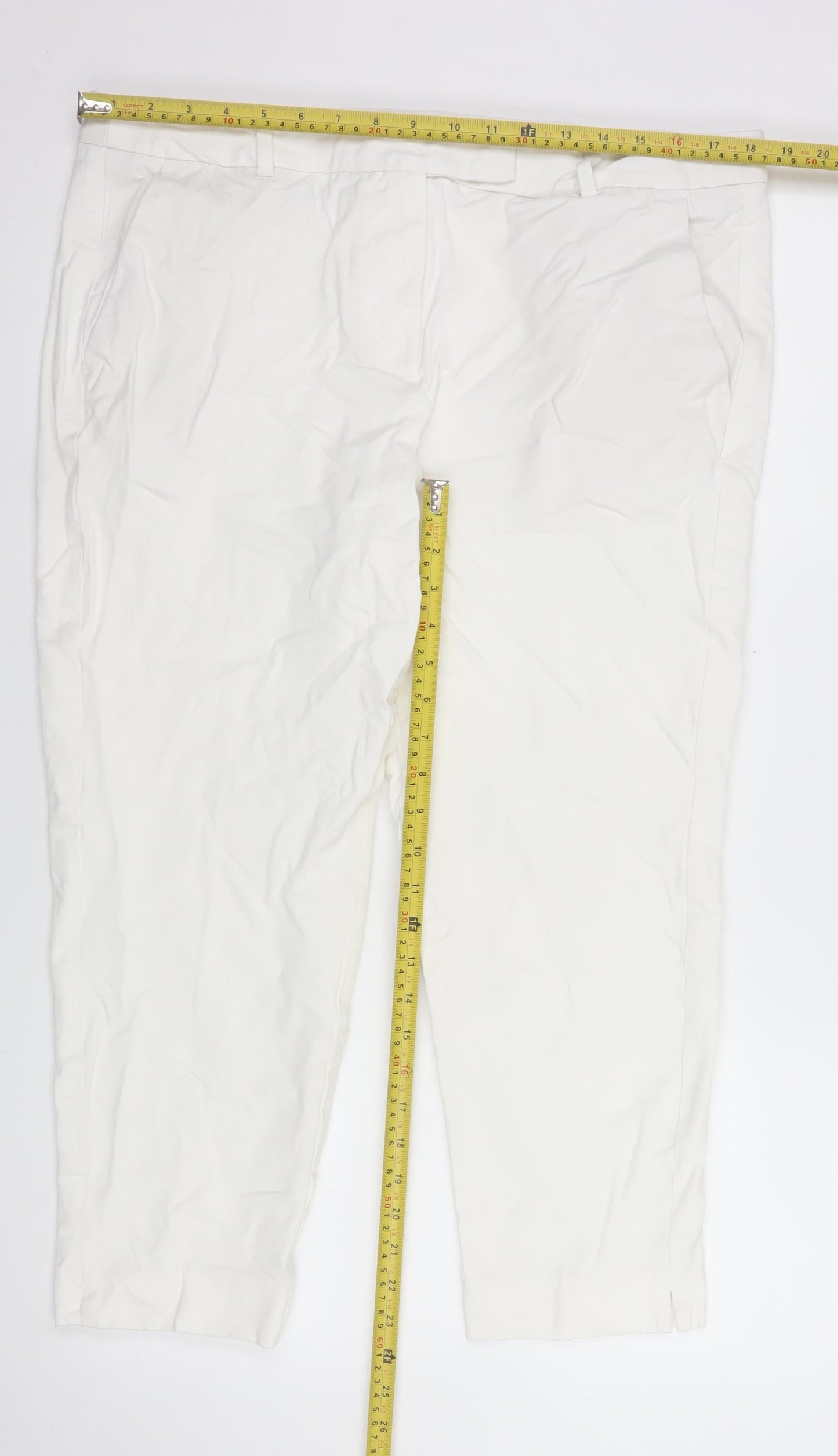 Marks and Spencer Women’s Ivory Chino Trousers Size 18 Regular