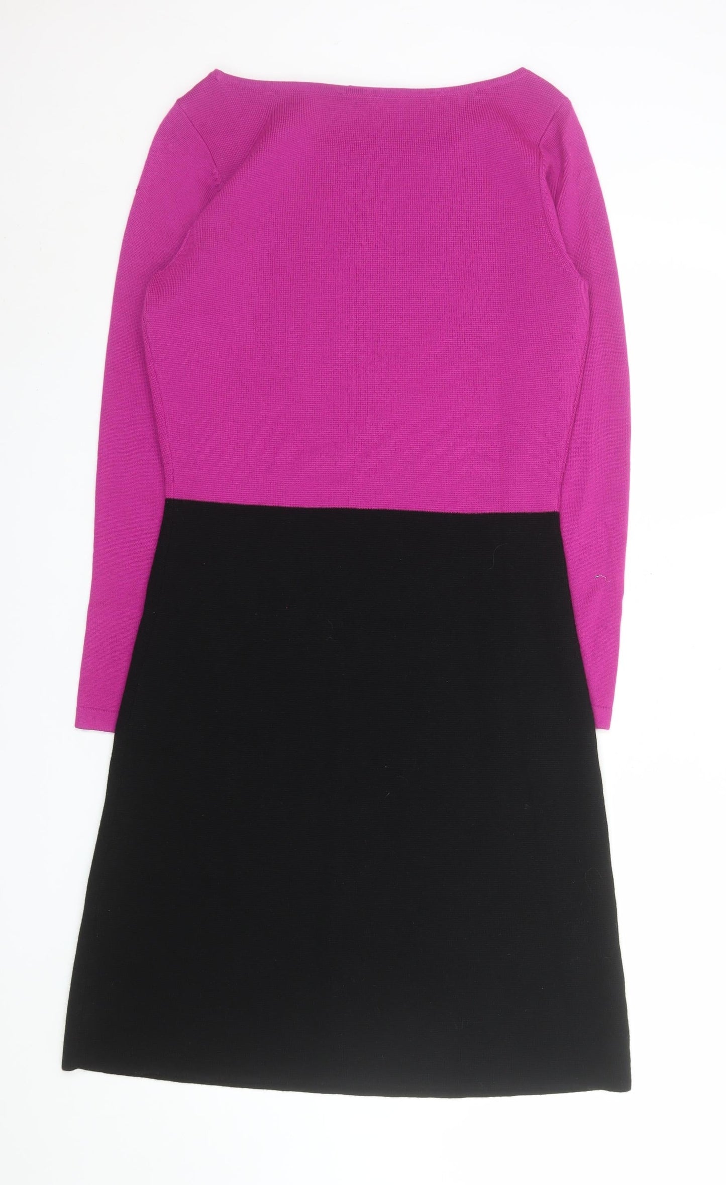Fenn Wright Manson Women’s Pink Black Colourblock Wool Shift Dress Size 14