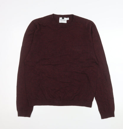 Topman Men's Brown Cotton Crew Neck Jumper Size M