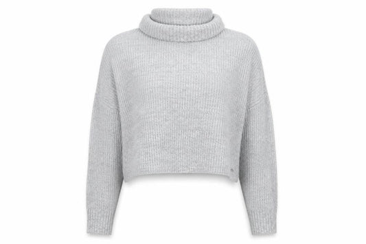 Hollister Women’s Grey Roll Neck Chunky Knit Pullover Jumper XS
