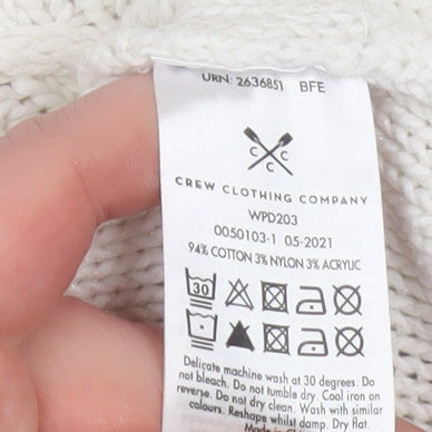 Crew Clothing Company Women White Anchor Knit Jumper Size 10 Cotton Blend