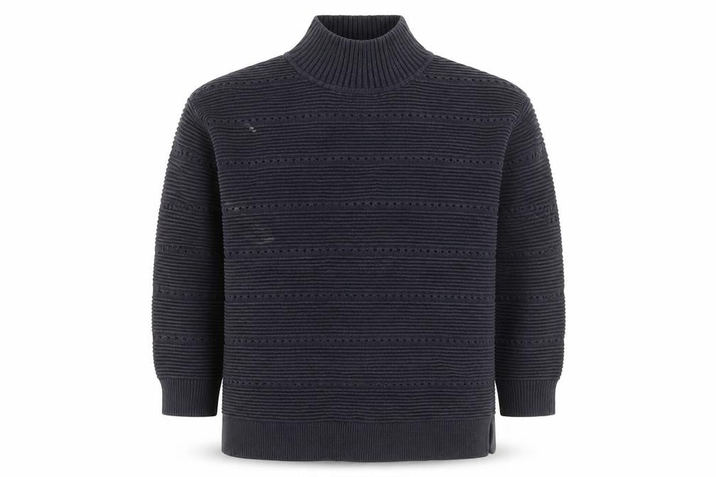 French Connection Men’s Blue Roll Neck Chunky Knit Jumper Size S