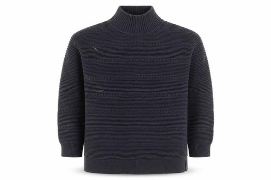 French Connection Men’s Blue Roll Neck Chunky Knit Jumper Size S