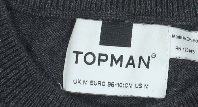 Topman Men's Grey Christmas Gingerbread Jumper Size M