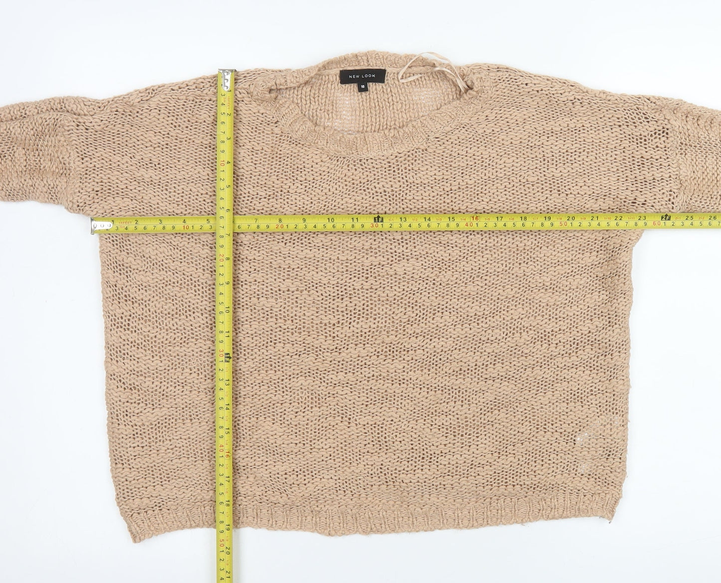 New Look Women’s Beige Chunky-Knit Pullover Jumper Size 10
