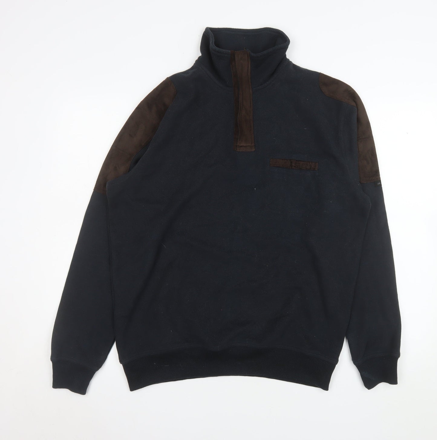 Pierre Cardin Men’s Black 1/4 Zip Fleece Sweatshirt L