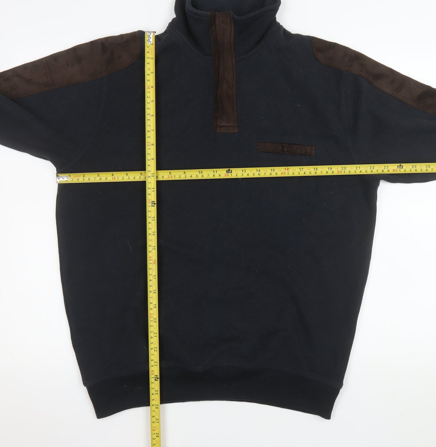 Pierre Cardin Men’s Black 1/4 Zip Fleece Sweatshirt L