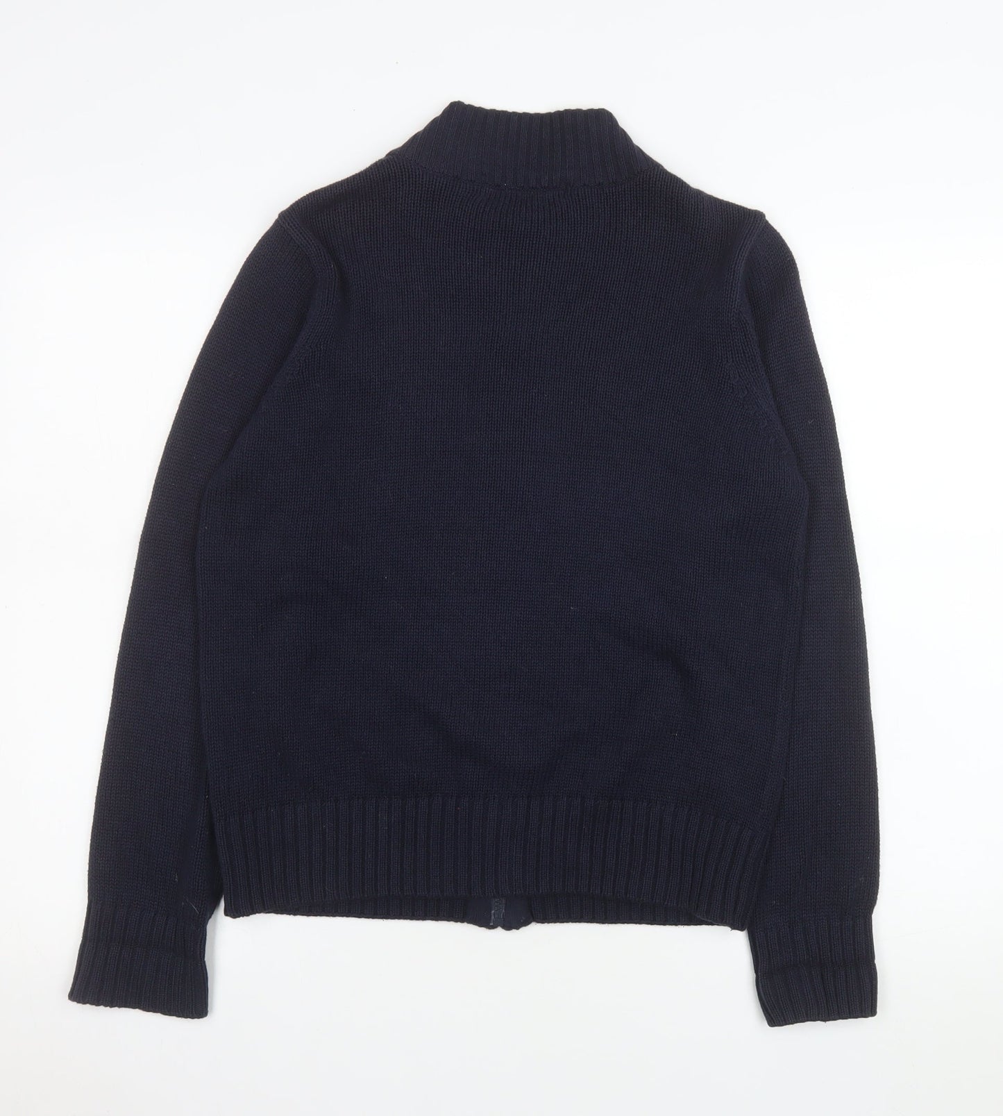 Isle Women's Blue Cotton Zip Up Knit Jacket Size S 10-12
