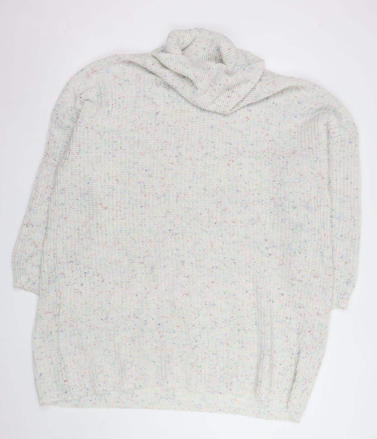 In The Style Women's Ivory Roll Neck Knitted Jumper Dress Size 18
