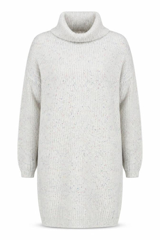 In The Style Women's Ivory Roll Neck Knitted Jumper Dress Size 18