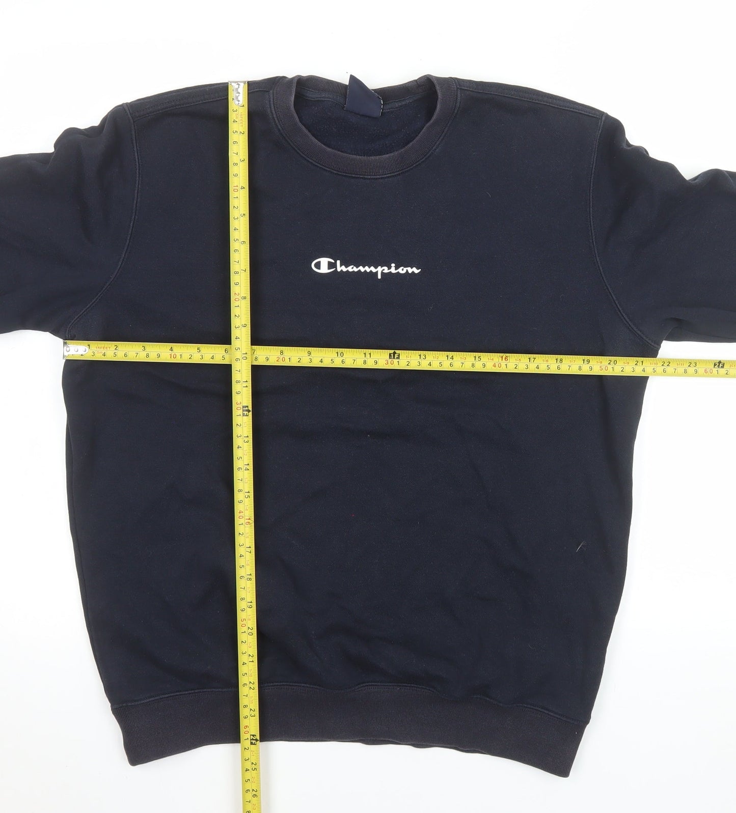 Champion Men's Black Pullover Sweatshirt Medium Crew Neck Fleece