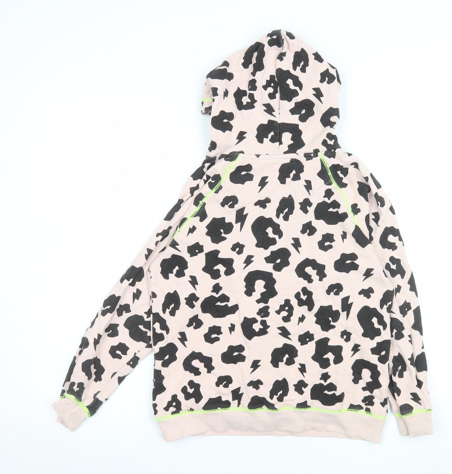 Scamp & Dude Girls Beige Leopard Print Pullover Hoodie 8-9 Years Organic Cotton