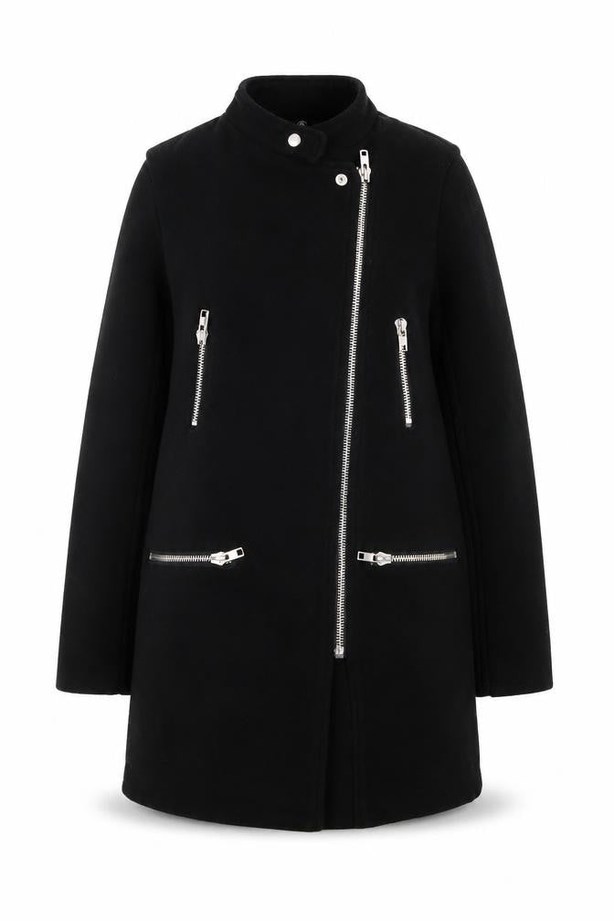 Missguided Womens Black Biker Style Coat Size 8 Regular Fit