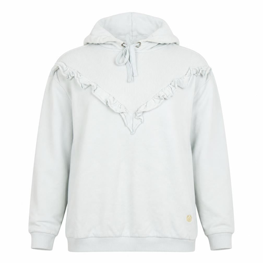 River Island Womens Light Blue Ruffle Pullover Hoodie XS