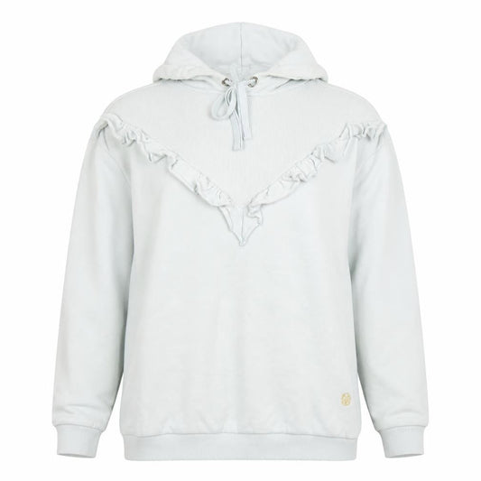 River Island Womens Light Blue Ruffle Pullover Hoodie XS