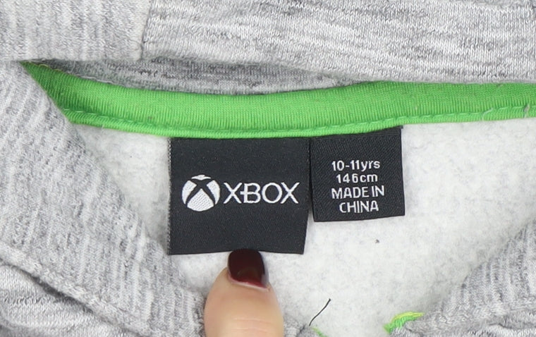 Xbox Boys Grey Full Zip Hoodie 10-11 Years 146cm Cotton Blend