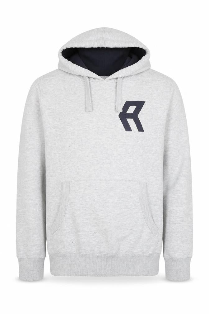 French Connection Men's Grey Pullover Hoodie M Logo Cotton Blend