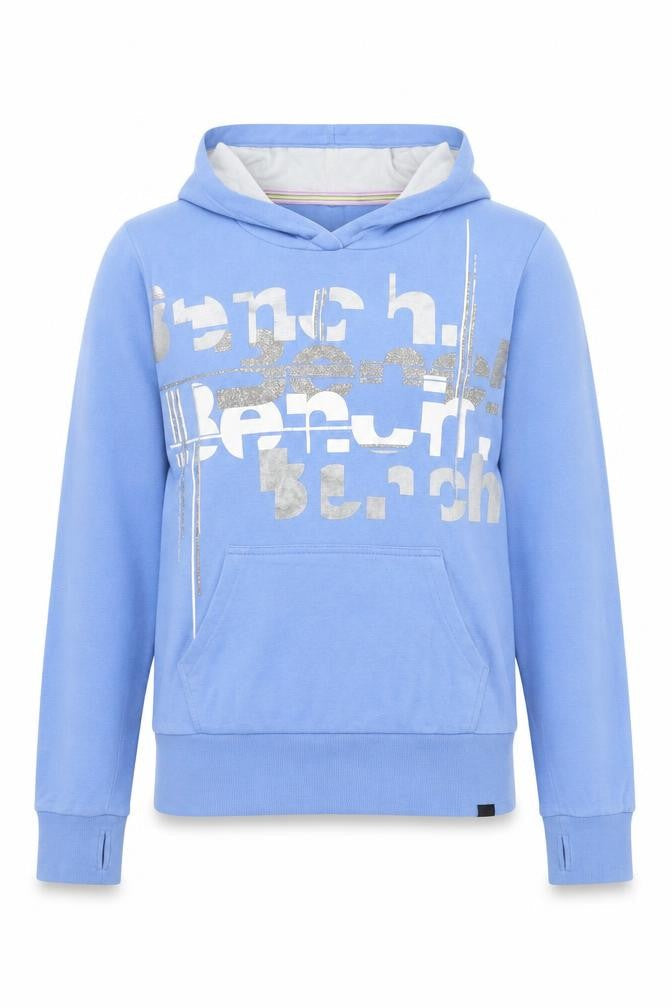 Bench Women Blue Hoodie Medium Pullover Graphic Cotton Sweatshirt