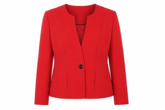 CC Women Red Tailored One-Button Blazer Jacket Size 18