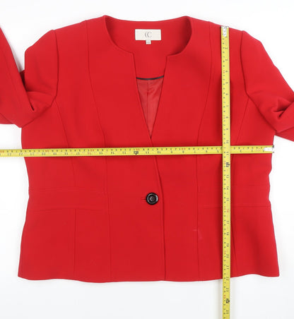 Country Casuals Women Red Tailored One-Button Blazer Jacket Size 18