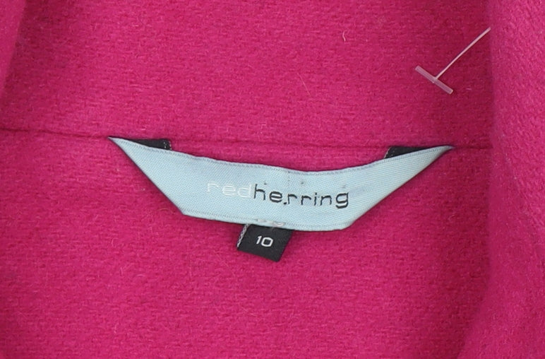 Red Herring Women's Pink Wool Blend Mid-Length Pea Coat Size 10