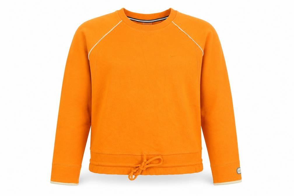 Nike Women Orange Long Sleeve Crew Neck Pullover Sweatshirt Size M