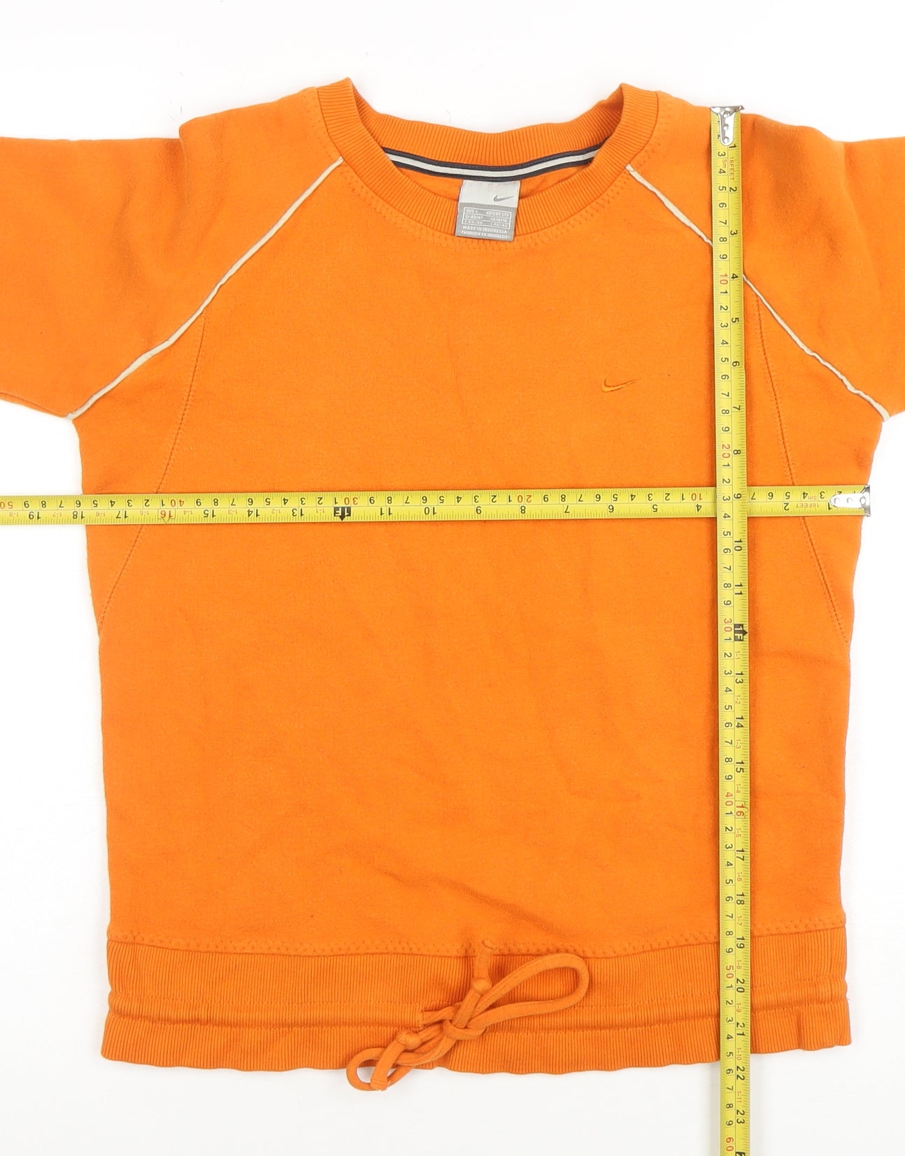 Nike Women Orange Long Sleeve Crew Neck Pullover Sweatshirt Size M