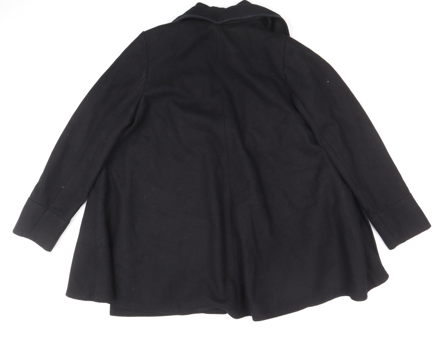 F&F Women's Black Wool Blend Mid-Length Coat Size 10