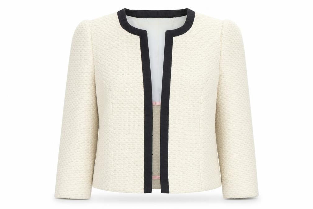 Ted Baker Women’s Ivory Woven Blazer Size 6 Classic Tailored Jacket
