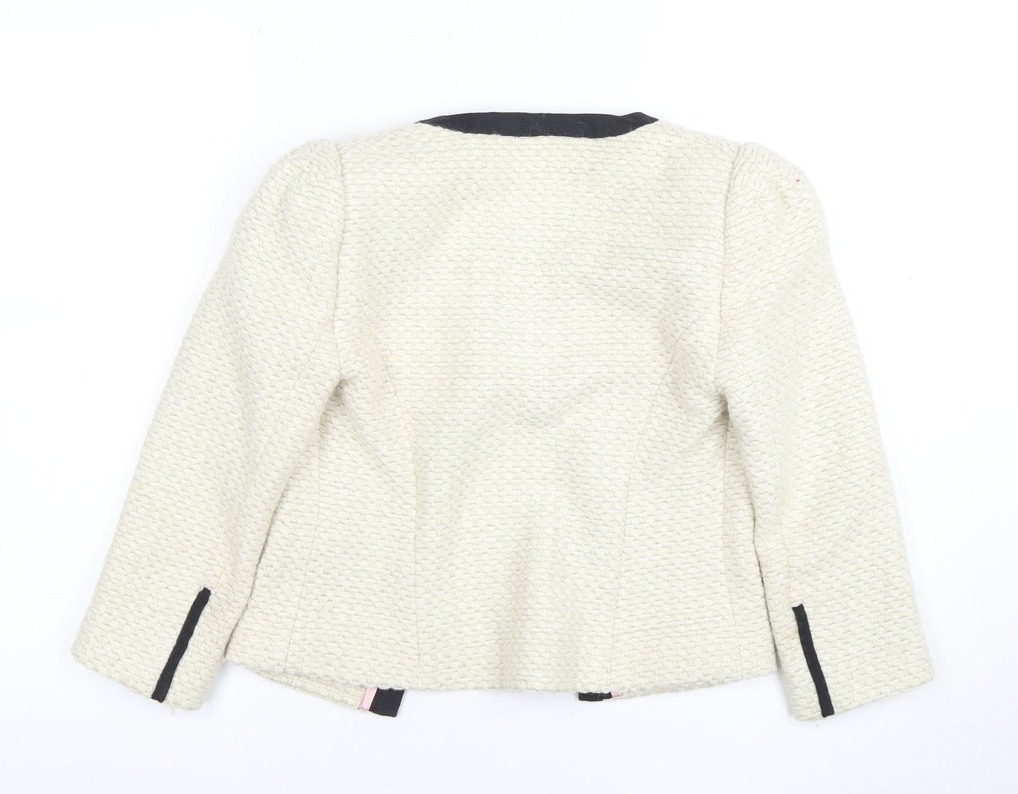 Ted Baker Women’s Ivory Woven Blazer Size 6 Classic Tailored Jacket
