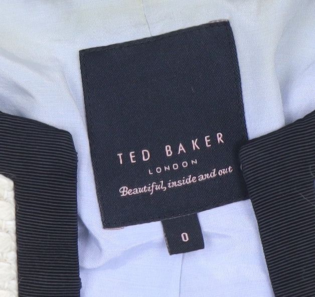 Ted Baker Women’s Ivory Woven Blazer Size 6 Classic Tailored Jacket