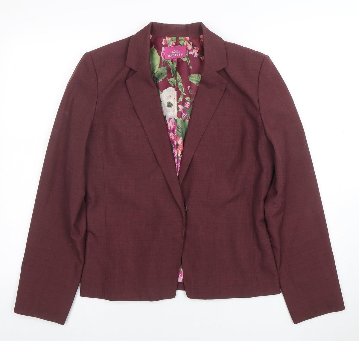 Whistles Express Womens Red Long Sleeve Classic Blazer Size 12