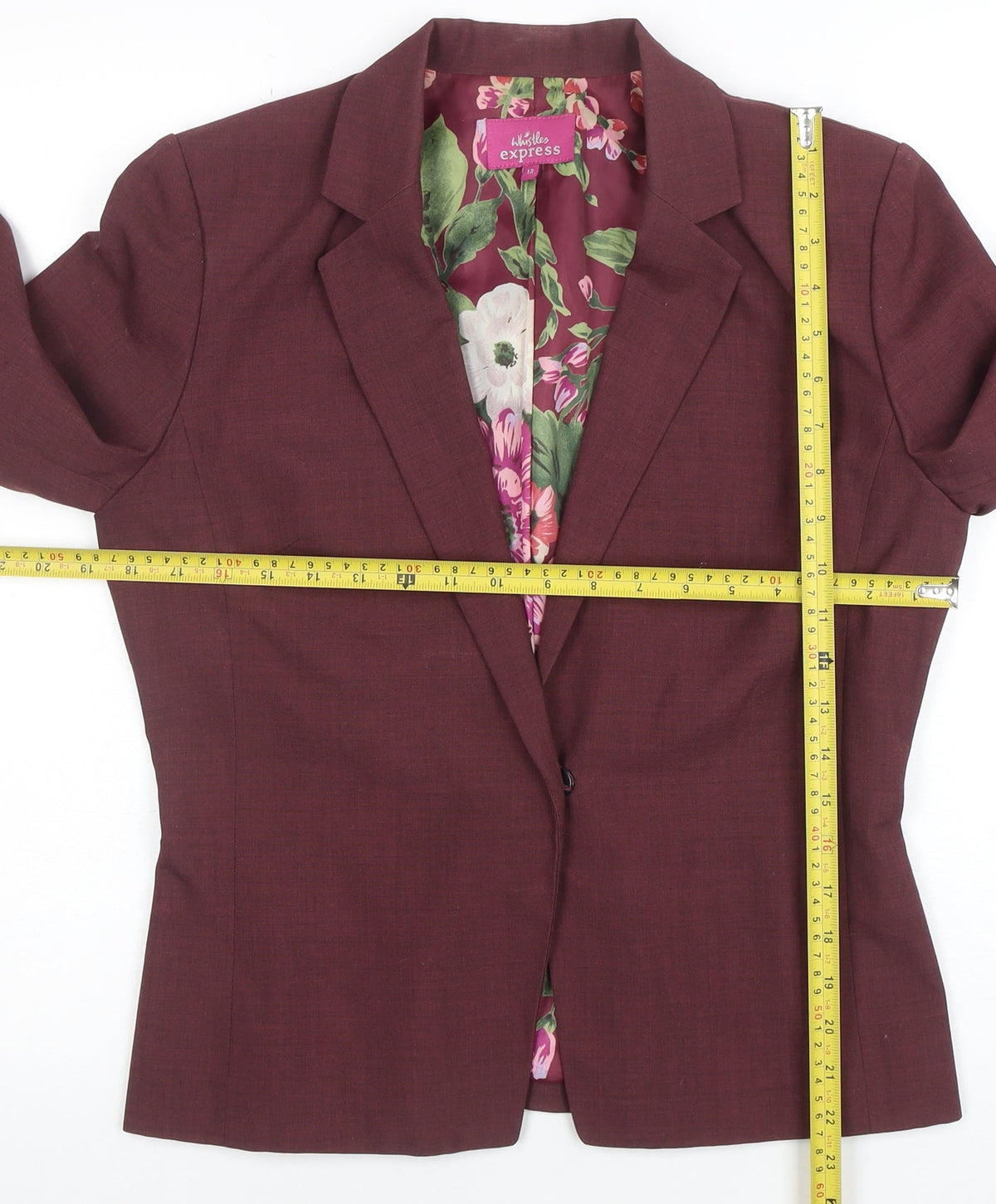 Whistles Express Womens Red Long Sleeve Classic Blazer Size 12
