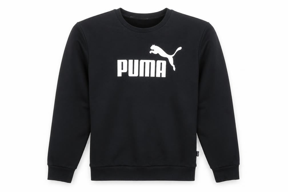 Puma Men's Black Crew Neck Logo Pullover Sweatshirt Size M