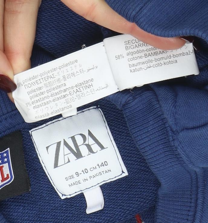 ZARA Boys Blue New York Giants Pullover Sweatshirt 9-10 Years Crew Neck