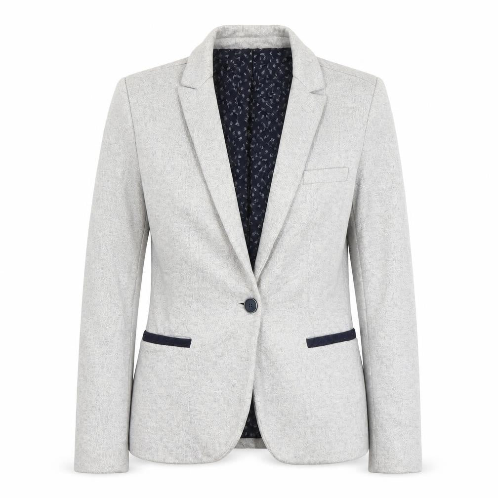 Zara Basic Womens Grey Cotton Blend Slim Fit Blazer Jacket UK 12