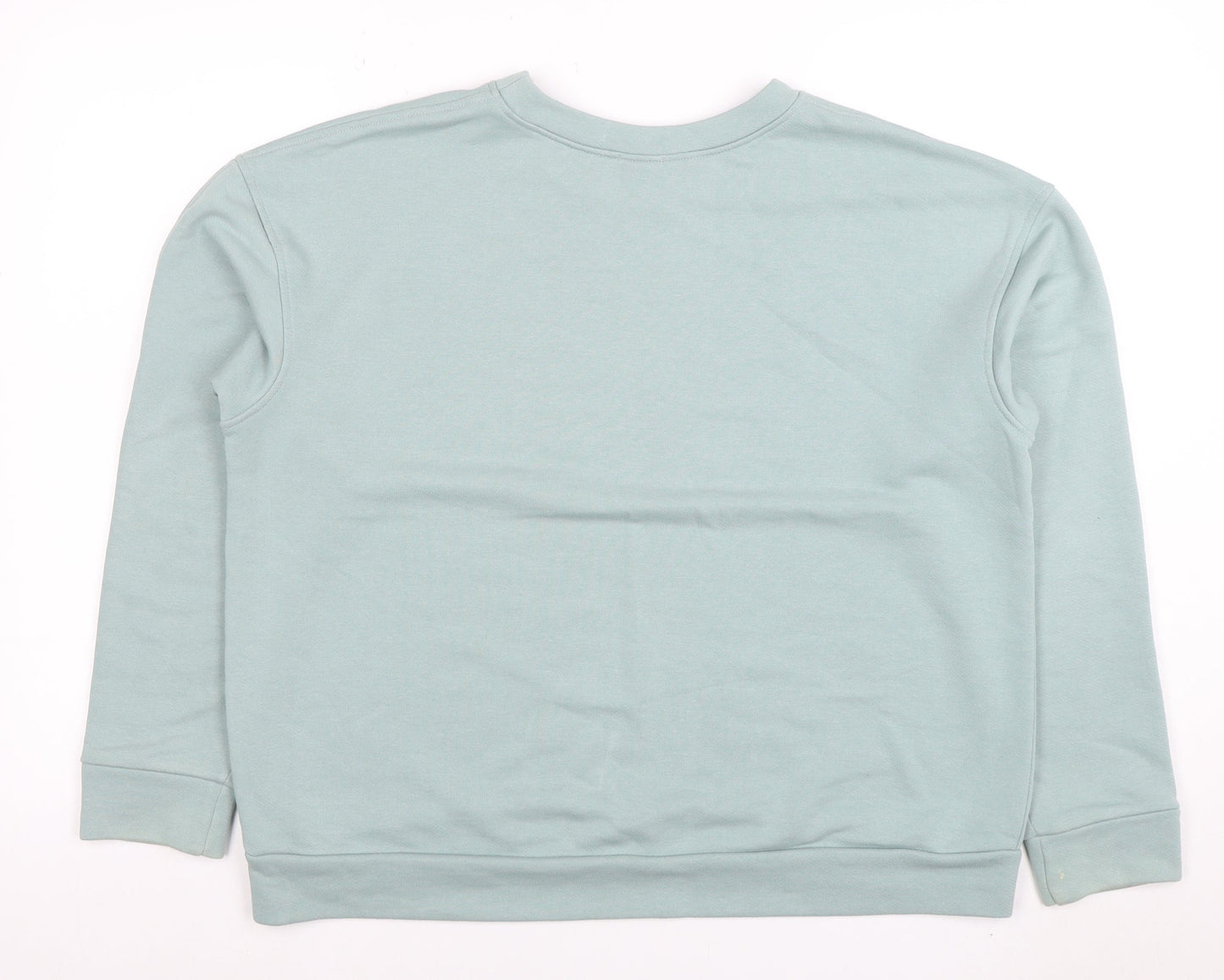 LaWear Womens Mint Green Cotton Blend Crew Neck Sweatshirt Size 14