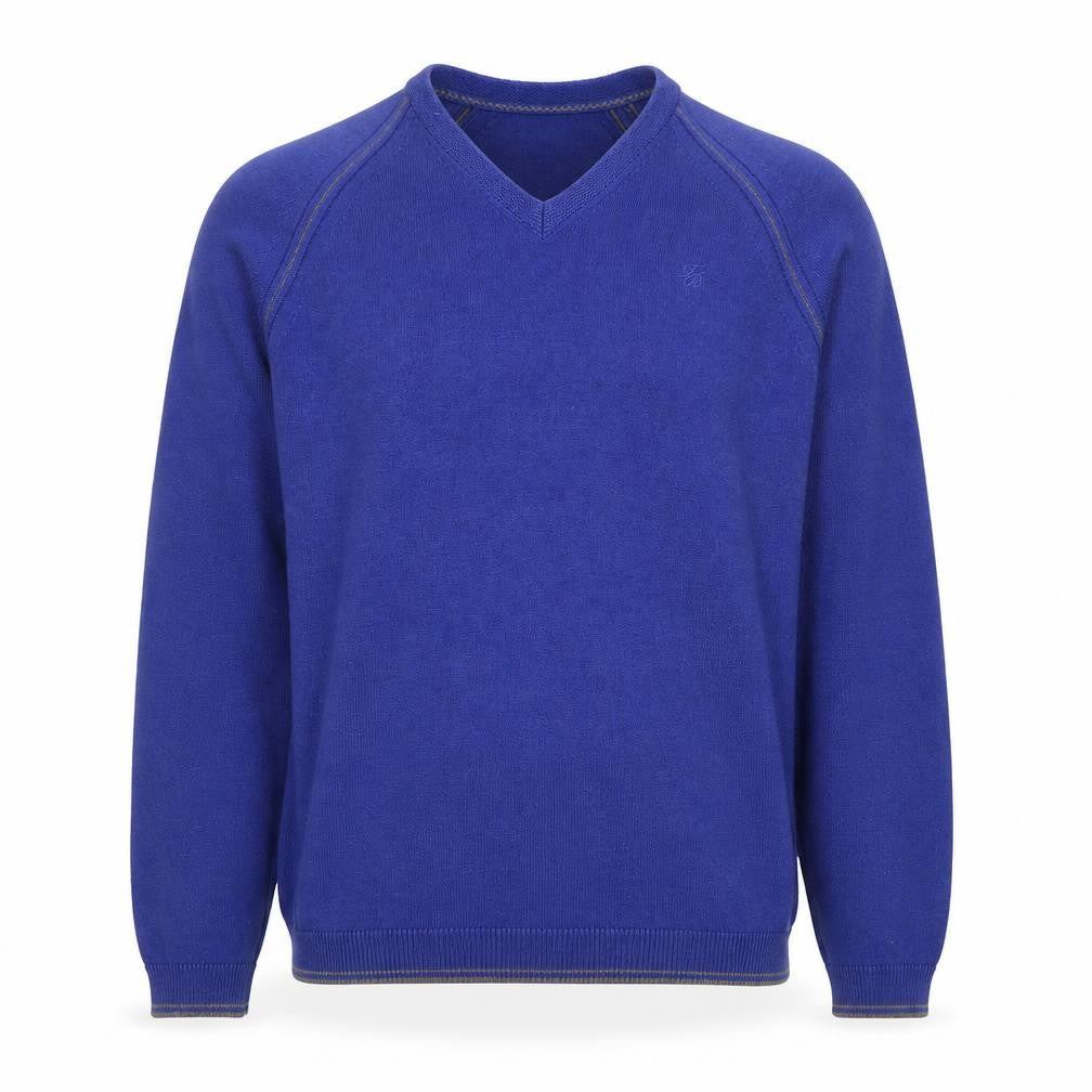 Ted Baker Men's Blue Wool Cashmere V-Neck Jumper Size S