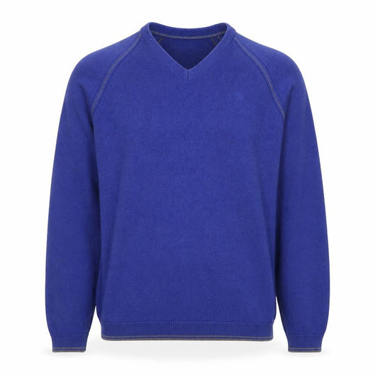 Ted Baker Men's Blue Wool Cashmere V-Neck Jumper Size S