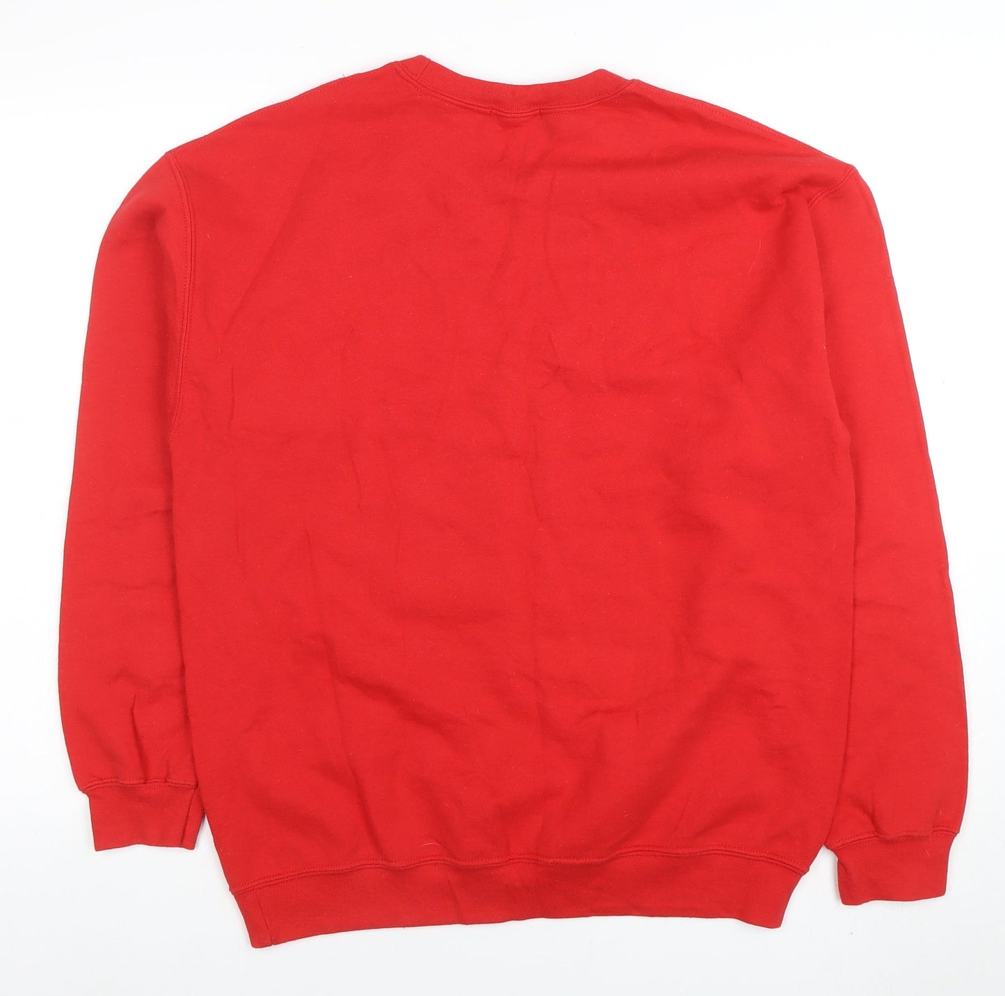 Boohoo Women's Red 'Nineties Club' Logo Crew Neck Sweatshirt Size M