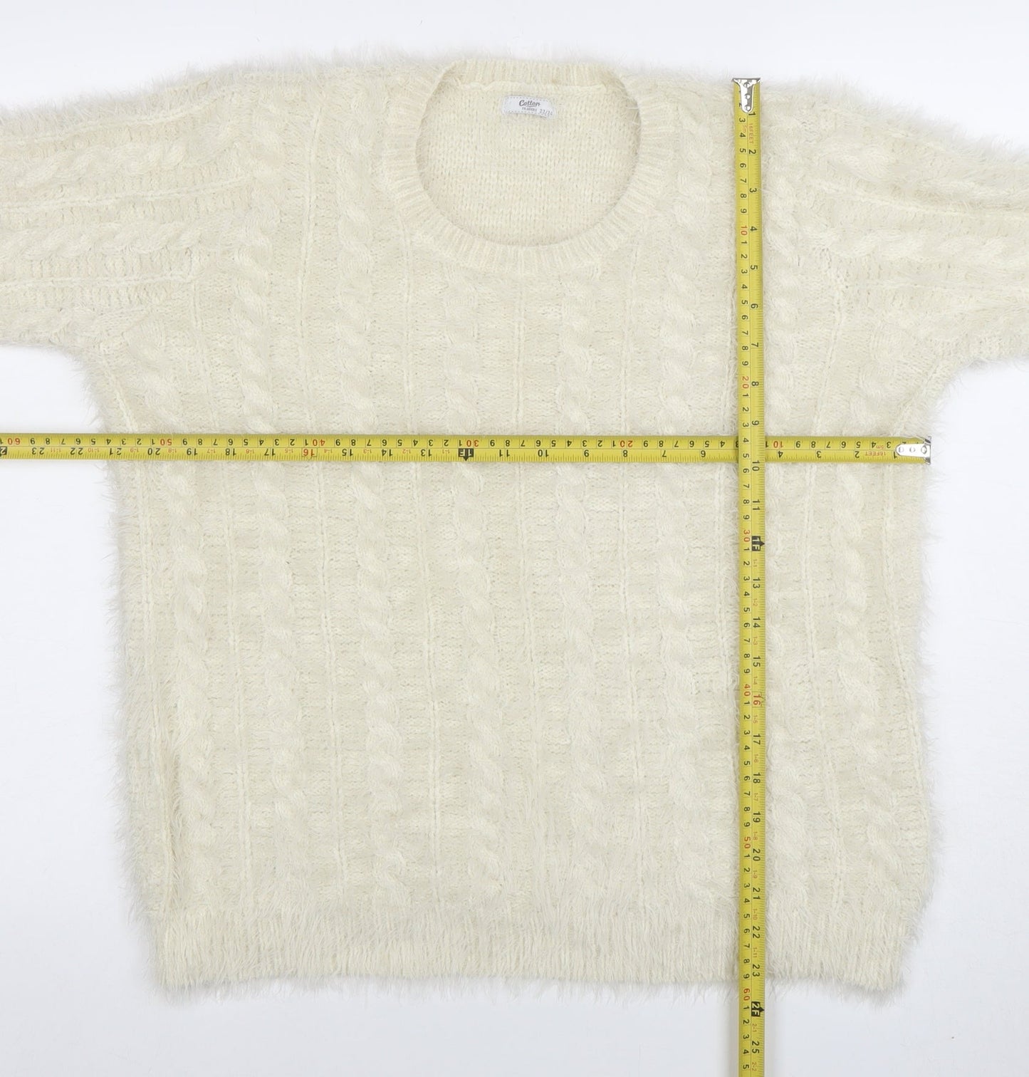 Cotton Traders Women’s Cream Cable-Knit Jumper Size 22/24