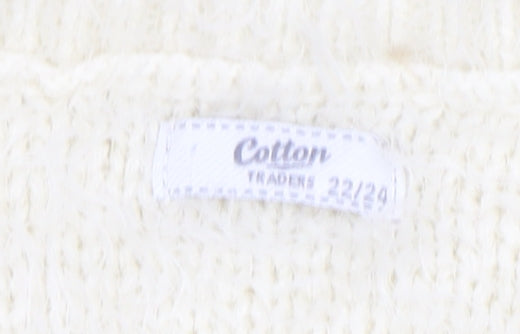 Cotton Traders Women’s Cream Cable-Knit Jumper Size 22/24