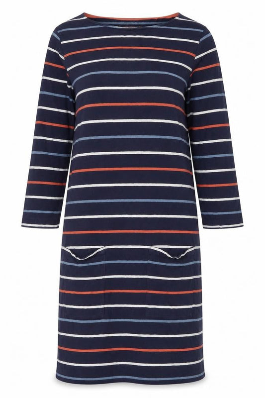 Mountain Warehouse Women’s Blue Striped Cotton T-Shirt Dress Size 10