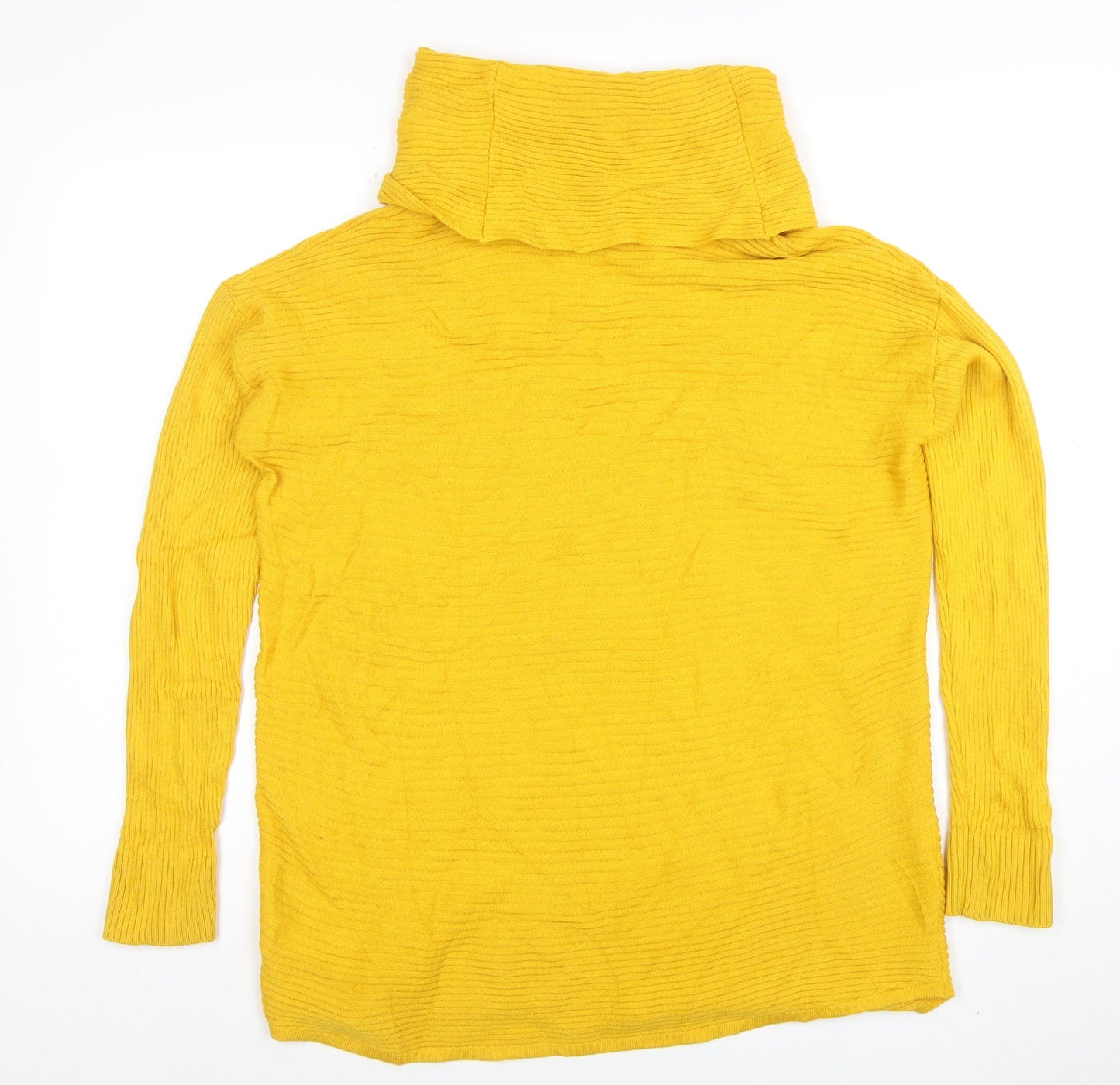 Adrienne Vittadini Women’s Yellow Roll Neck Merino Wool Knit Top Size L