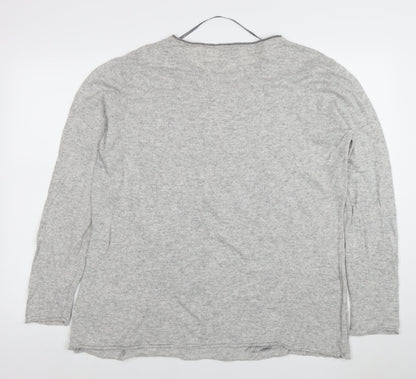 Benedetta B Womens Grey Cashmere Blend Star Jumper XL