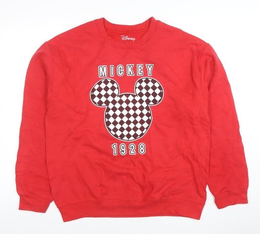 Disney Men's Red Mickey Mouse 1928 Pullover Sweatshirt Size M