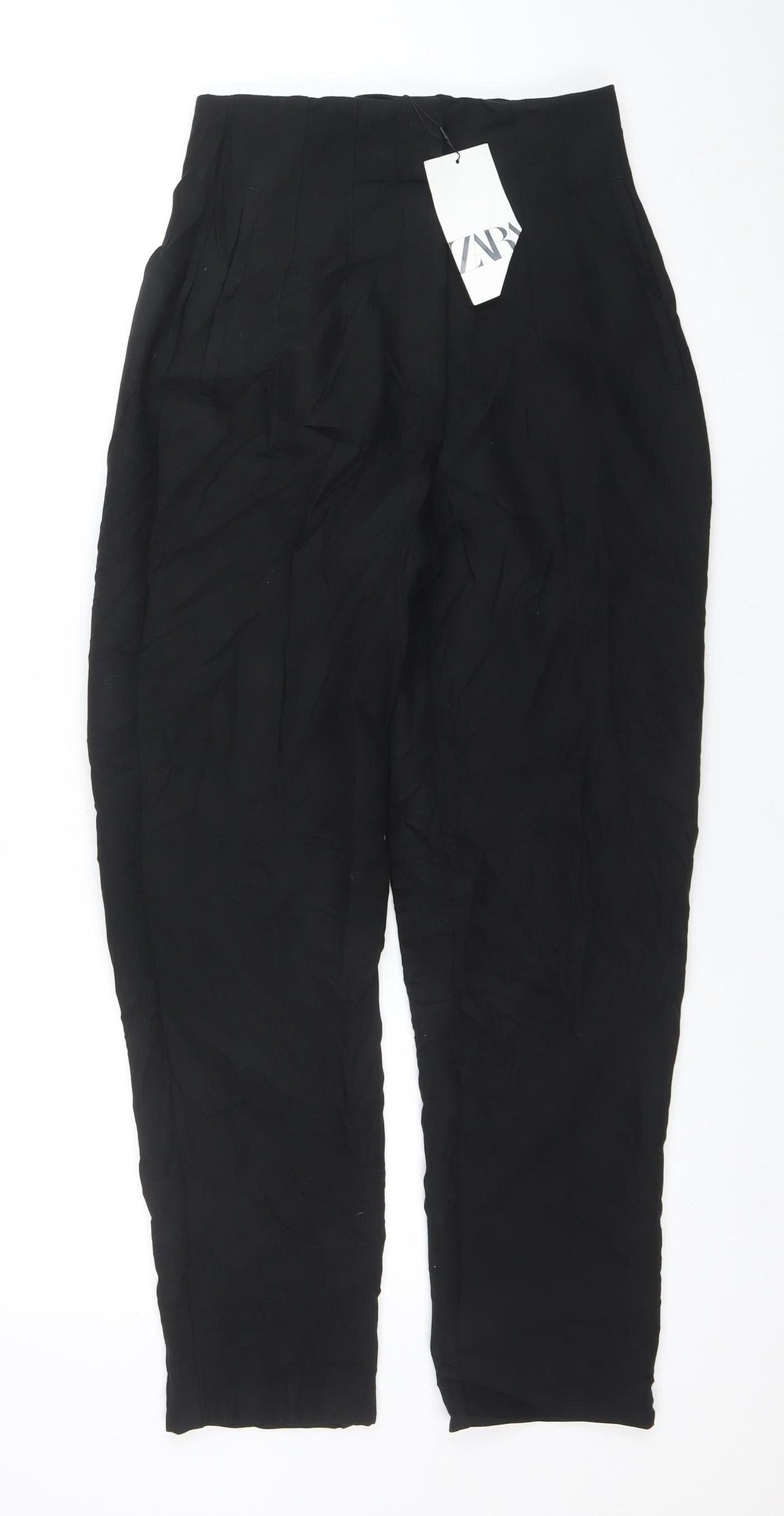 Zara Womens Black L Tapered Stretch Trousers
