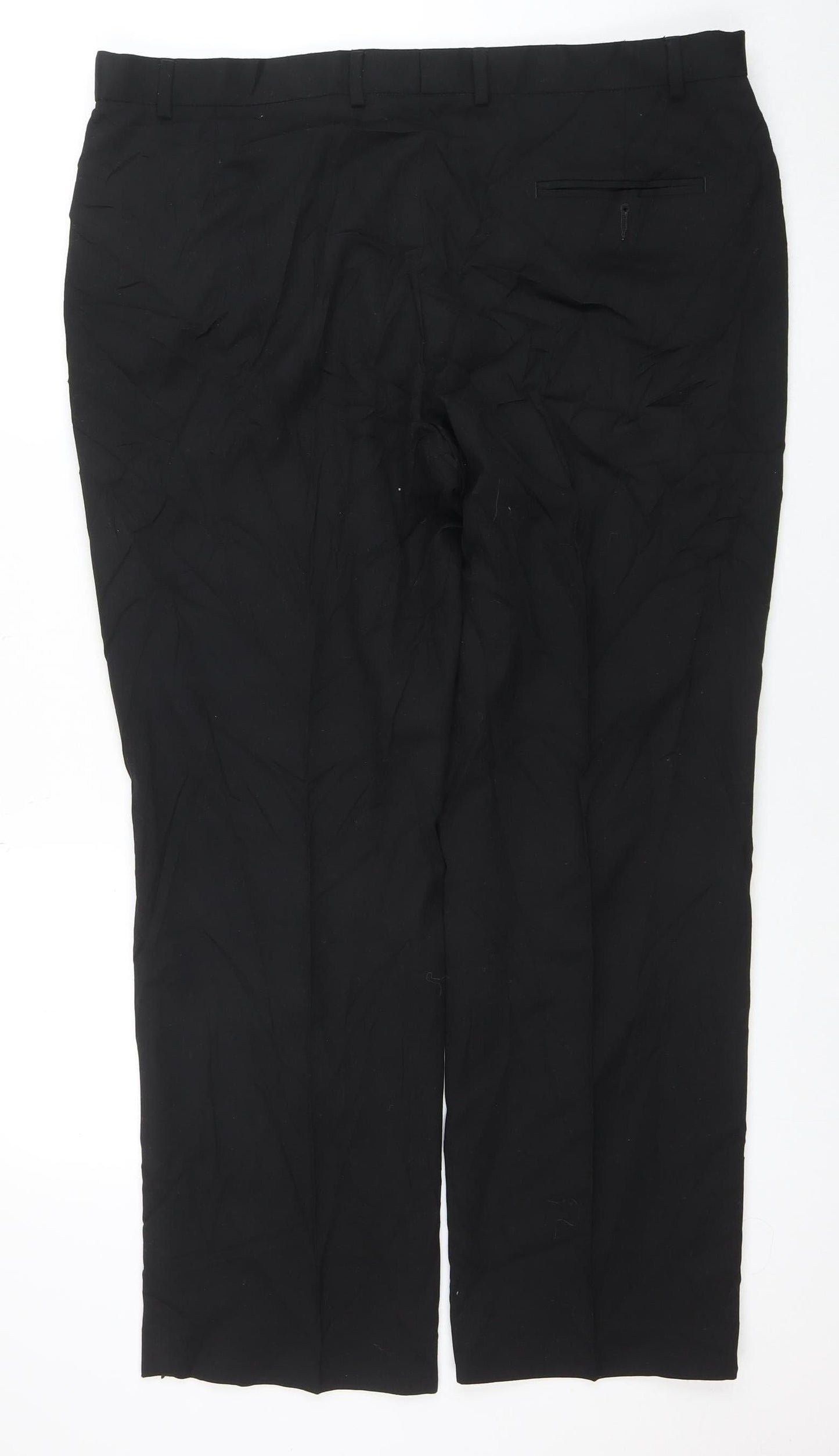 Marks and Spencer Men's Black Wool Blend Regular Fit Dress Trousers 40W 31L
